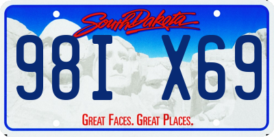 SD license plate 98IX69