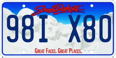 SD license plate 98IX80