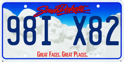 SD license plate 98IX82