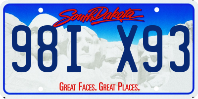 SD license plate 98IX93