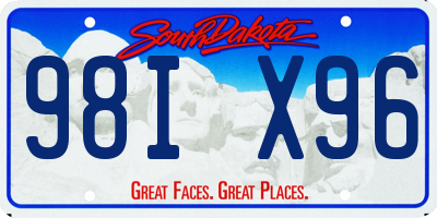 SD license plate 98IX96