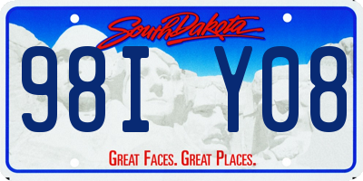 SD license plate 98IY08