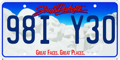 SD license plate 98IY30