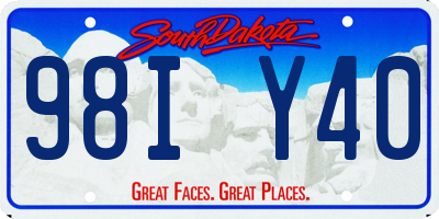 SD license plate 98IY40
