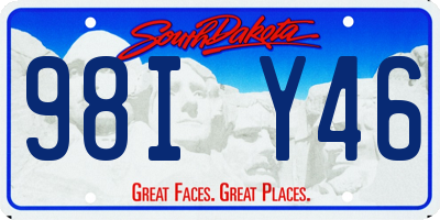 SD license plate 98IY46