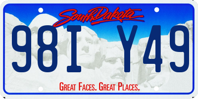 SD license plate 98IY49