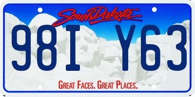 SD license plate 98IY63