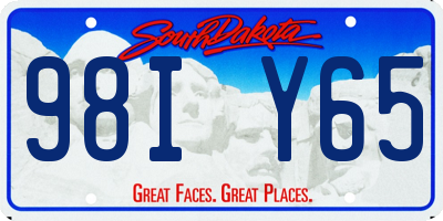 SD license plate 98IY65