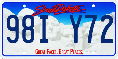 SD license plate 98IY72