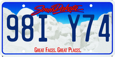 SD license plate 98IY74