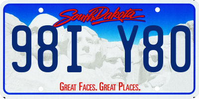 SD license plate 98IY80