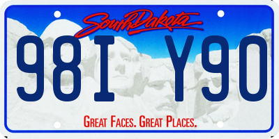 SD license plate 98IY90