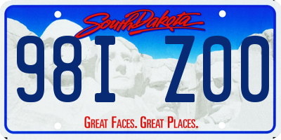 SD license plate 98IZ00