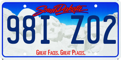 SD license plate 98IZ02