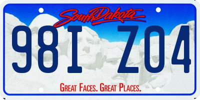 SD license plate 98IZ04