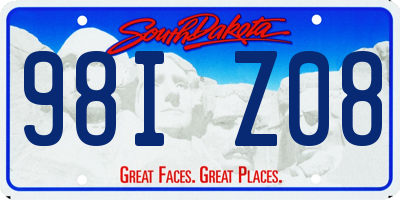 SD license plate 98IZ08