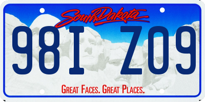 SD license plate 98IZ09