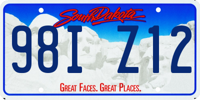 SD license plate 98IZ12