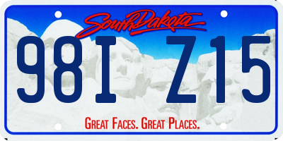 SD license plate 98IZ15
