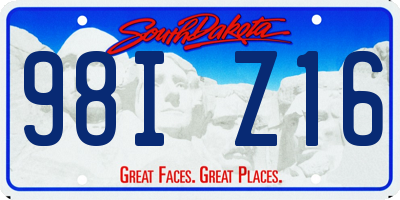 SD license plate 98IZ16