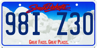 SD license plate 98IZ30