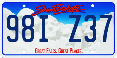 SD license plate 98IZ37