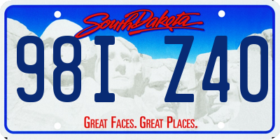 SD license plate 98IZ40