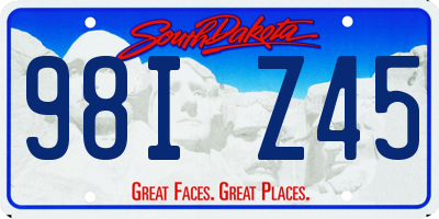 SD license plate 98IZ45