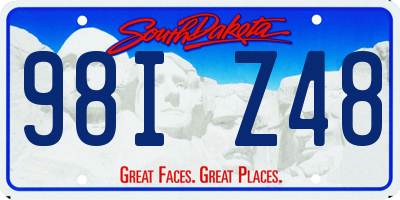 SD license plate 98IZ48