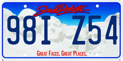 SD license plate 98IZ54