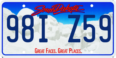 SD license plate 98IZ59