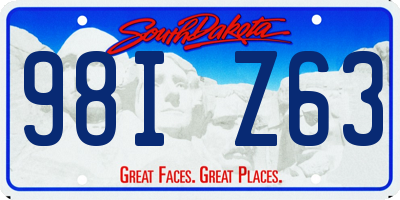 SD license plate 98IZ63