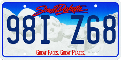 SD license plate 98IZ68