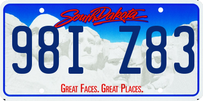 SD license plate 98IZ83