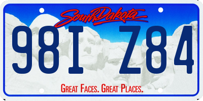 SD license plate 98IZ84