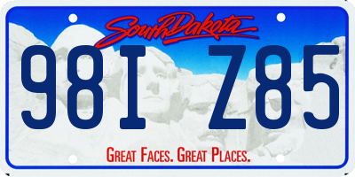 SD license plate 98IZ85