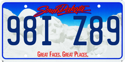 SD license plate 98IZ89