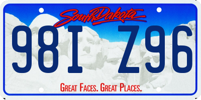 SD license plate 98IZ96