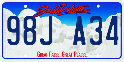 SD license plate 98JA34