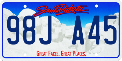 SD license plate 98JA45