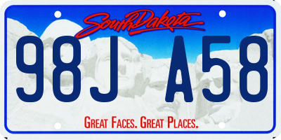 SD license plate 98JA58