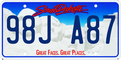 SD license plate 98JA87