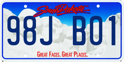 SD license plate 98JB01