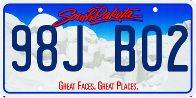 SD license plate 98JB02