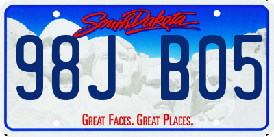SD license plate 98JB05