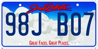 SD license plate 98JB07