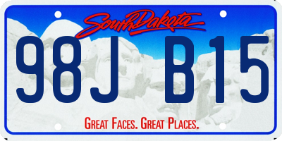 SD license plate 98JB15