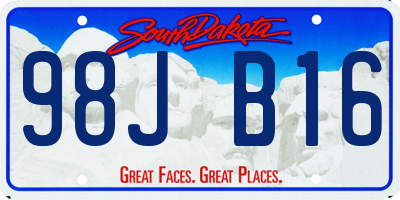 SD license plate 98JB16