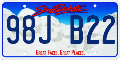 SD license plate 98JB22