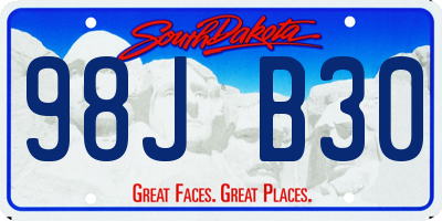 SD license plate 98JB30